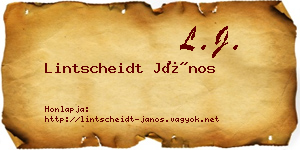Lintscheidt János névjegykártya